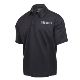 Polokošile s límečkem SECURITY krátký rukáv rychleschnoucí ČERNÉ vel. 5XL