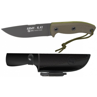 Nůž s pevnou čepelí ARMY K47 s pouzdrem ZELENÝ