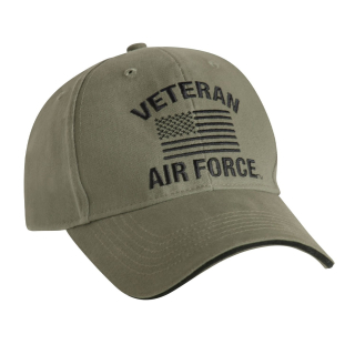 Čepice VINTAGE VETERAN AIR FORCE s US vlajkou ZELENÁ