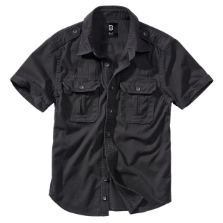 Košile styl VINTAGE krátký rukáv ČERNÁ vel. 3XL