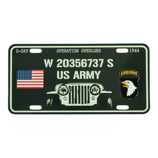 Cedule plechová D-DAY WILLYS na auto