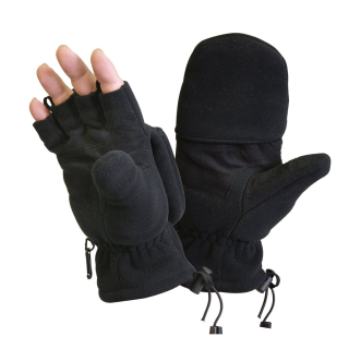 Rukavice SNIPER bez prstů/palcové FLEECE ČERNÉ vel. XL