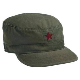 Čepice VINTAGE FATIGUE RED STAR ZELENÁ vel. XS