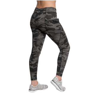 Legíny dámské WORKOUT s kapsami BLACK CAMO vel. XS