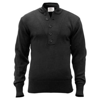 Svetr 5 knoflíků AKRYL ČERNÝ vel. XL