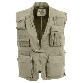 Vesta rybářská DELUXE SAFARI KHAKI vel. XXL