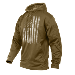 Mikina CONCEALED CARRY s kapucí US vlajka COYOTE vel. S