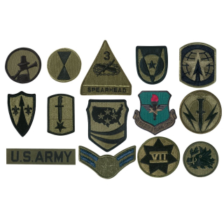 Nášivka MILITARY různé druhy OLIV 50 ks v balení