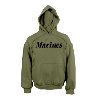 Mikina s kapucí US MARINES ZELENÁ vel. L
