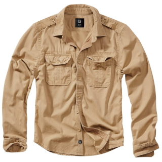 Košile styl VINTAGE dlouhý rukáv CAMEL PÍSKOVÁ vel. XL