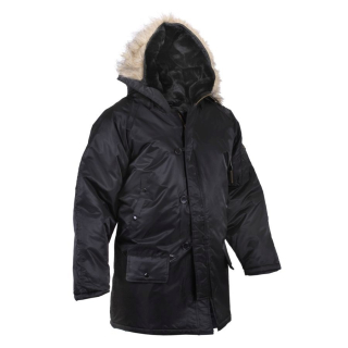 Bunda US pilotní typ N-3B dlouhá ČERNÁ vel. 3XL