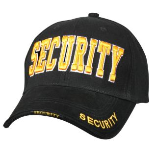 Čepice DELUXE SECURITY "žlutý nápis" baseball ČERNÁ