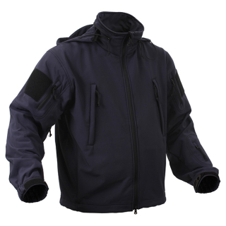 Bunda TACTICAL s kapucí softshell TMAVĚ MODRÁ vel. L