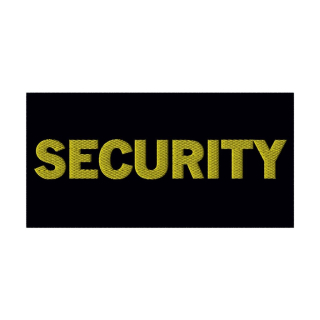 Nášivka SECURITY se ŽLUTOU nití 10 x 22 cm VELCRO