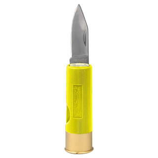 Nůž zavírací 4 cm SHOTGUN ve tvaru brokového náboje ŽLUTÝ