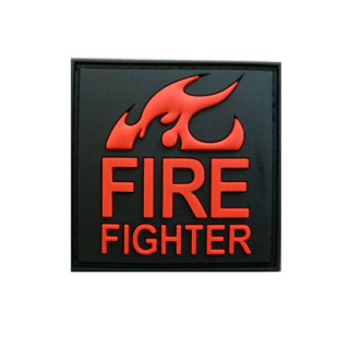 Nášivka FIRE FIGHTER plast ČERNÁ/ČERVENÁ
