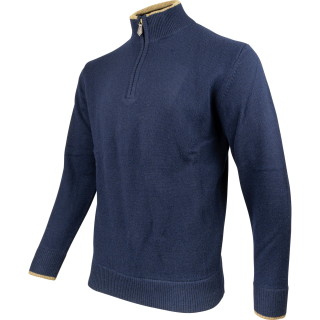 Svetr ASHCOMBE se zipem jehněčí vlna NAVY BLUE vel. M