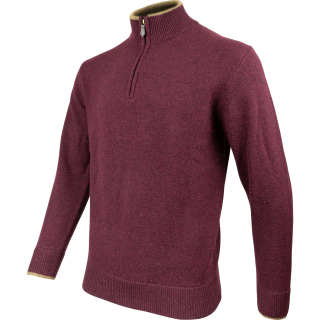 Svetr ASHCOMBE se zipem jehněčí vlna PLUM vel. XL