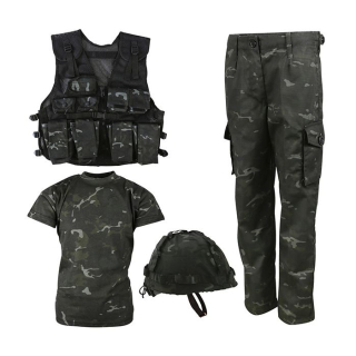 Komplet dětský taktický ARMY COMBO BTP BLACK vel. 9-10