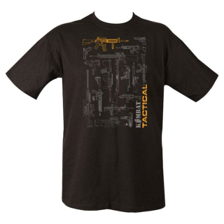 Triko TACTICAL GUN bavlněné ČERNÉ vel. S