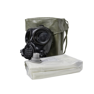Maska plynová OM-90 + oblek JP-90 v použité brašně vel. 1