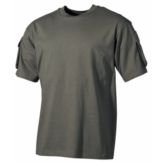 Triko taktické rukáv VELCRO panel s kapsou ZELENÁ vel. 3XL