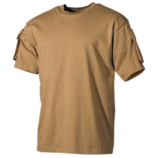 Triko taktické rukáv VELCRO panel s kapsou COYOTE vel. XL