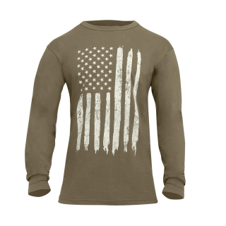 Triko BÍLÁ vlajka USA dlouhý rukáv COYOTE vel. XXL