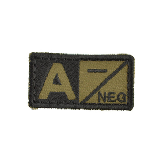 Nášivka krevní skupina A NEG VELCRO ZELENÁ