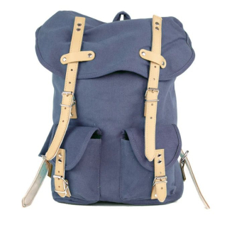 Batoh HIKING 15l s koženými prvky MODRÝ