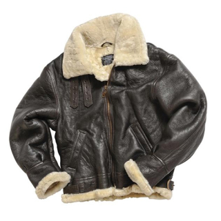 Bunda kožená US BOMBER B3 s límcem HNĚDÁ vel. 3XL