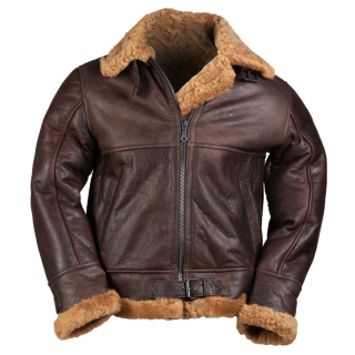 Bunda kožená US B46 SHEEPSKIN HNĚDÁ vel. L
