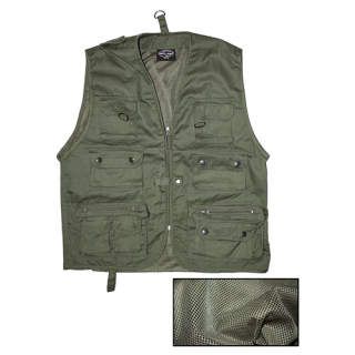 Vesta JAGD se síťkou na lov nebo rybaření ZELENÁ vel. 4XL