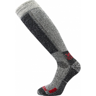 Ponožky podkolenky ORBIT merino vlna, COOLMAX® ŠEDO/ČERVENÉ vel. EU 35-38