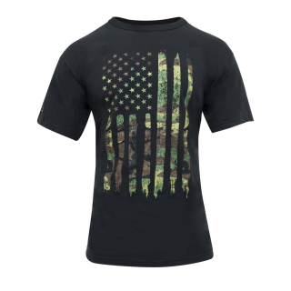 Triko DISTRESSED US vlajka WOODLAND vel. 3XL