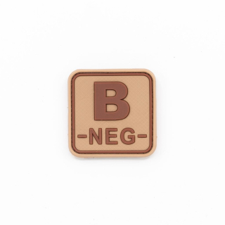Nášivka krevní skupina B+ NEG plast velcro DESERT