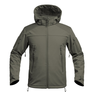 Bunda FIGHTER V2 softshell s kapucí ZELENÁ vel. 4XL