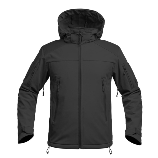 Bunda FIGHTER V2 softshell s kapucí ČERNÁ vel. XXL