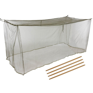Moskytiéra britská 220x110x100cm na lůžko + dřevěné tyčky