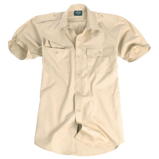 Košile TROPICAL krátký rukáv na knoflíky KHAKI vel. XXL