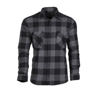 Košile DŘEVORUBECKÁ letní na knoflíky ŠEDO/ČERNÁ vel. 3XL