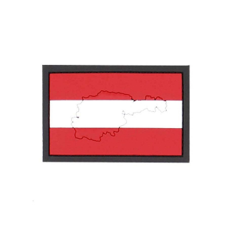Nášivka 3D plastová RAKOUSKO s obrysem země velcro