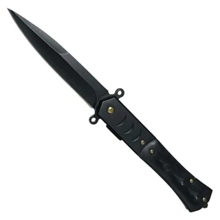 Nůž zavírací BLACK MARBLE hladké ostří ČERNÝ