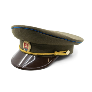 Brigadýrka SK zlatý odznak, kšilt plast, modrá linka ZELENÁ vel. 52