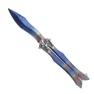 Nůž motýlek blue 3D balisong