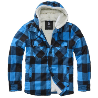 Bunda LUMBER s kožíškem a kapucí ČERNO/MODRÁ vel. 3XL