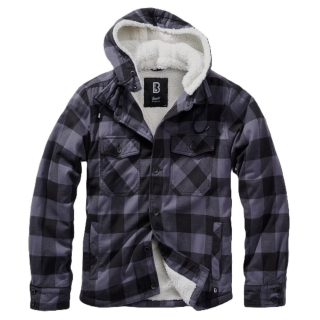 Bunda LUMBER s kožíškem a kapucí ČERNO/ŠEDÁ vel. 4XL