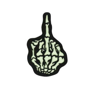 Nášivka SKULL FINGER velcro GLOW IN THE DARK