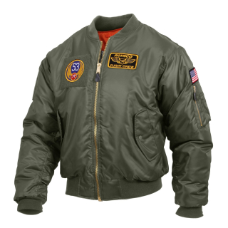 Bunda s nášivkami MA1 FLIGHT SAGE GREEN vel. 4XL