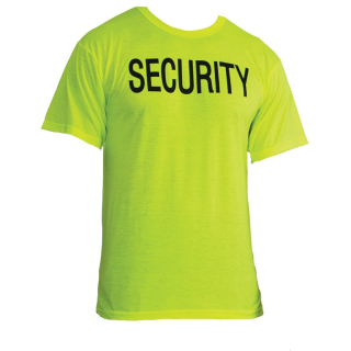 Triko se dvěma nápisy SECURITY krátký rukáv REFLEXNÍ ZELENÁ vel. 3XL